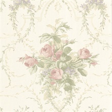 Verdant Blush Floral Bouquet Wallpaper