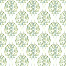 Versailles Green Floral Damask Wallpaper