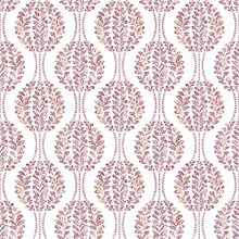 Versailles Magenta Floral Damask Wallpaper