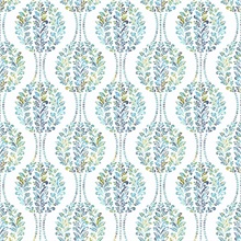 Versailles Teal Floral Damask Wallpaper