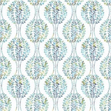 Versailles Teal Floral Damask Wallpaper