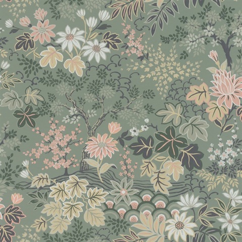 Vesper Moss Forest Floral Wallpaper