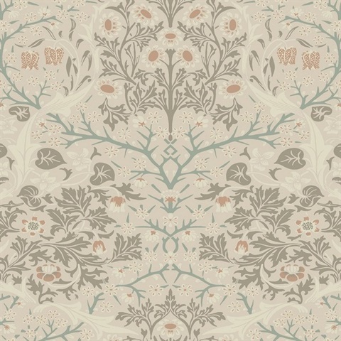Victorian Garden Floral Lunar Rock & Clay Peel and Stick Wallpaper