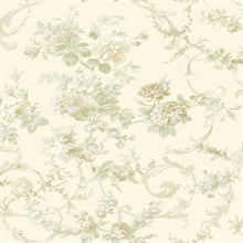 Villa Cream Floral Tapestry Wallpaper