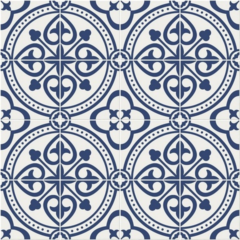 Villa Mar Tile Tile Denim Blue Peel and Stick Wallpaper