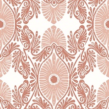 Villa Raspberry Embellished Ogee Wallpaper