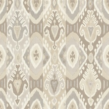 Villon Light Grey Texture Watercolor Ikat Stripe Wallpaper