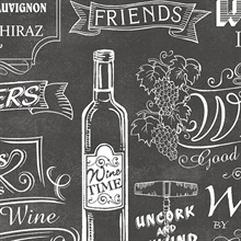 Vintage Black & White Wine Sayings Wallpaper