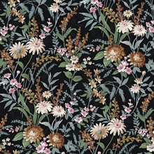 Vintage Floral Onyx Peel and Stick Wallpaper