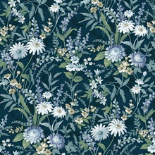 Vintage Floral Teal Peel and Stick Wallpaper