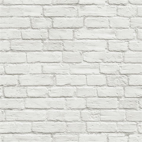 Brick Vintage White Brick Off-White Peel and Stick Wallpaper