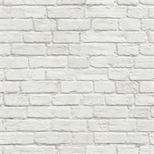 Brick Vintage White Brick Off-White Peel and Stick Wallpaper
