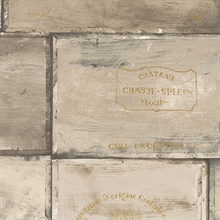 Vintage Wine Boxes Brown Wallpaper