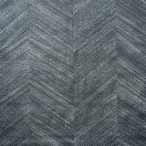 Vinyl Against The Grain Wood Chevron Midnight Marquetry