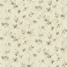 Virginia Grey Floral Vine Wallpaper