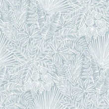 Vita Blue Tropical Leaf Wallpaper