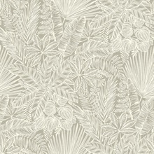 Vita Light Brown Tropical Leaf Wallpaper