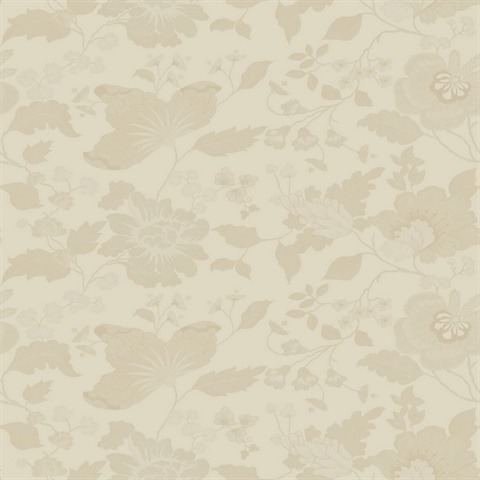Vittoria Cream Floral Silk Wallpaper