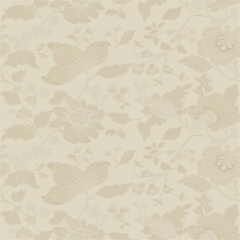 Vittoria Cream Floral Silk Wallpaper