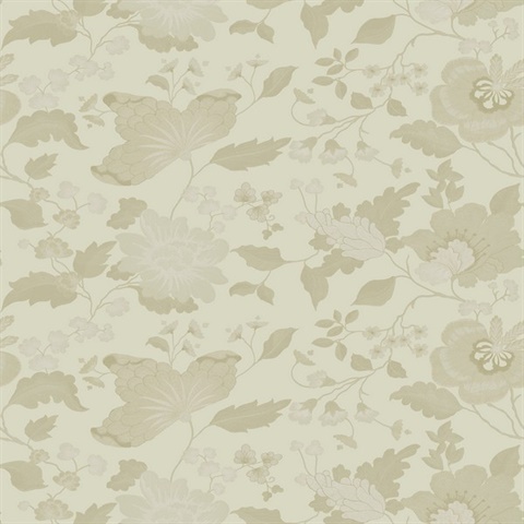 Vittoria Gold Floral Silk Wallpaper