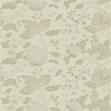 Vittoria Gold Floral Silk Wallpaper