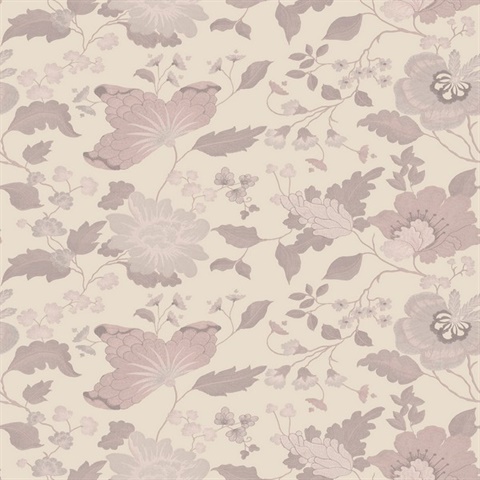 Vittoria Rose Floral Silk Wallpaper