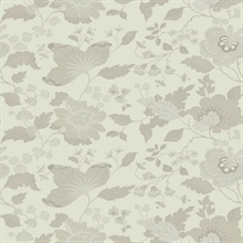 Vittoria White Floral Silk Wallpaper