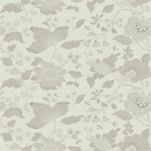 Vittoria White Floral Silk Wallpaper