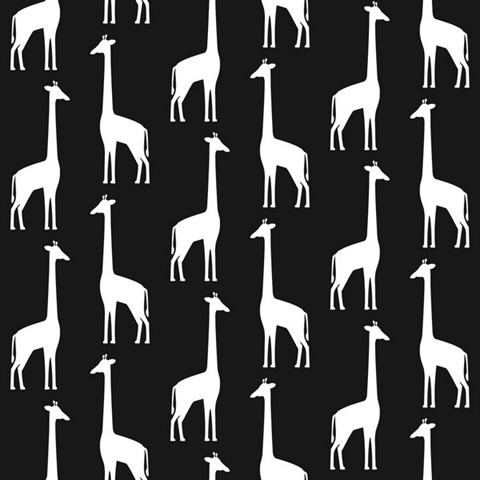 Vivi Black Giraffes Wallpaper