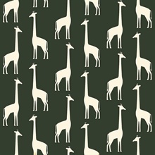 Vivi Green Giraffes Wallpaper