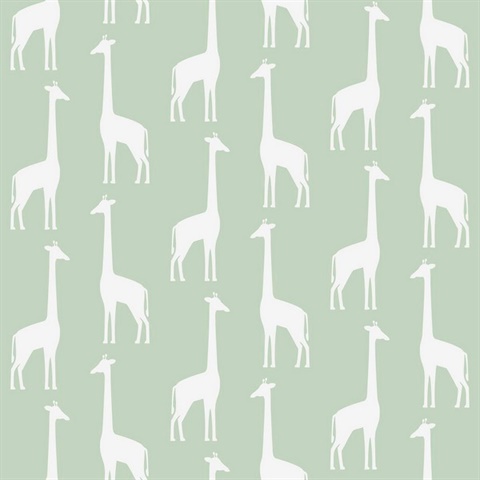 Vivi Sage Giraffes Wallpaper
