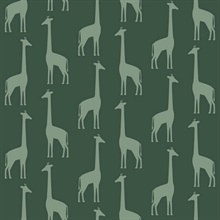 Vivi Teal Giraffes Wallpaper