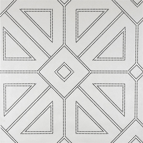 Voltaire Black & White Geometric Beaded Surface Wallpaper