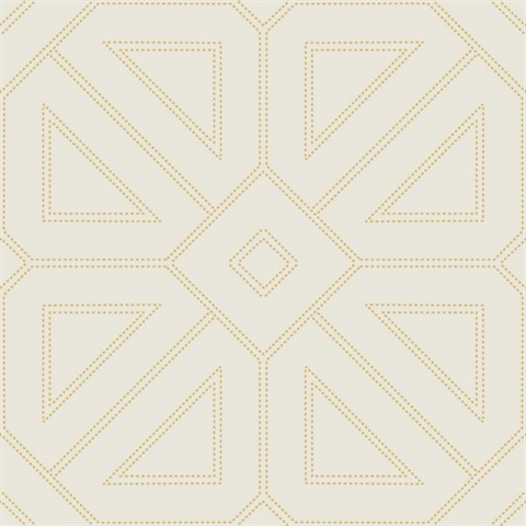 Voltaire Gold Beaded Textured Geometric Wallpaper