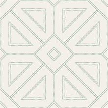 Voltaire Green Beaded Textured Geometric Wallpaper
