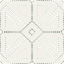 Voltaire Green Beaded Textured Geometric Wallpaper