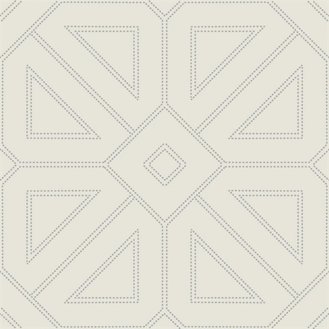 Voltaire Grey Beaded Textured Geometric Wallpaper