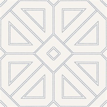 Voltaire Indigo Beaded Textured Geometric Wallpaper