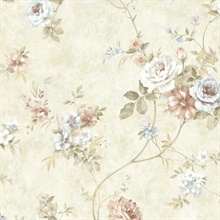 Voluta Beige Acanthus Scroll Wallpaper