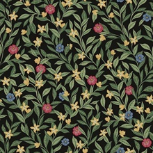 Wakehurst Jet Black Floral Vine Wallpaper