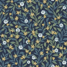 Wakehurst Space Cadet Floral Vine Wallpaper