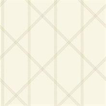Walcott Cream Stitched Trellis Wallpaper
