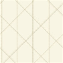 Walcott Cream Stitched Trellis Wallpaper