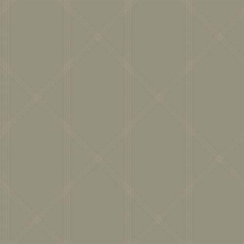 Walcott Light Grey Stitched Trellis Wallpaper