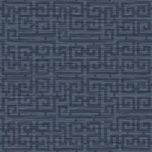 Wamego Midnight Ink Textile String Greek Key Wallpaper