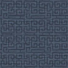 Wamego Midnight Ink Textile String Greek Key Wallpaper