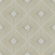 Warm Grey & Gold Art Deco Diamond Wallpaper