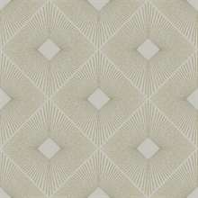 Warm Grey &amp; Gold Art Deco Diamond Wallpaper