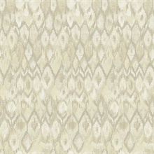 Warm Neutral & Beige Ikat Boho Ethnic Wallpaper