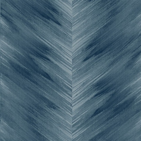 Washed Chevron Chevron Blue Lake Peel and Stick Wallpaper